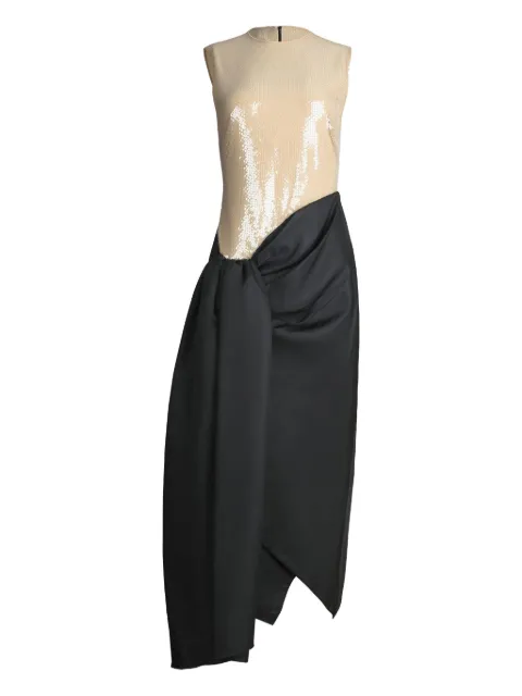 David Koma sequined draped midi dress