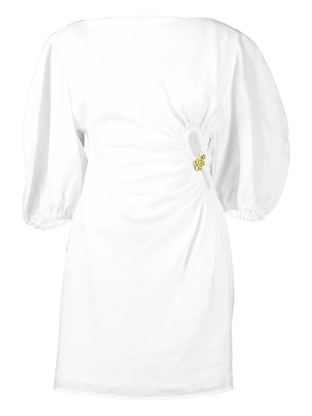 Scanlan Theodore Turban gathered embellished mini dress - ホワイト Scanlan Theodore Turban gathered embellished mini dress - ホワイト