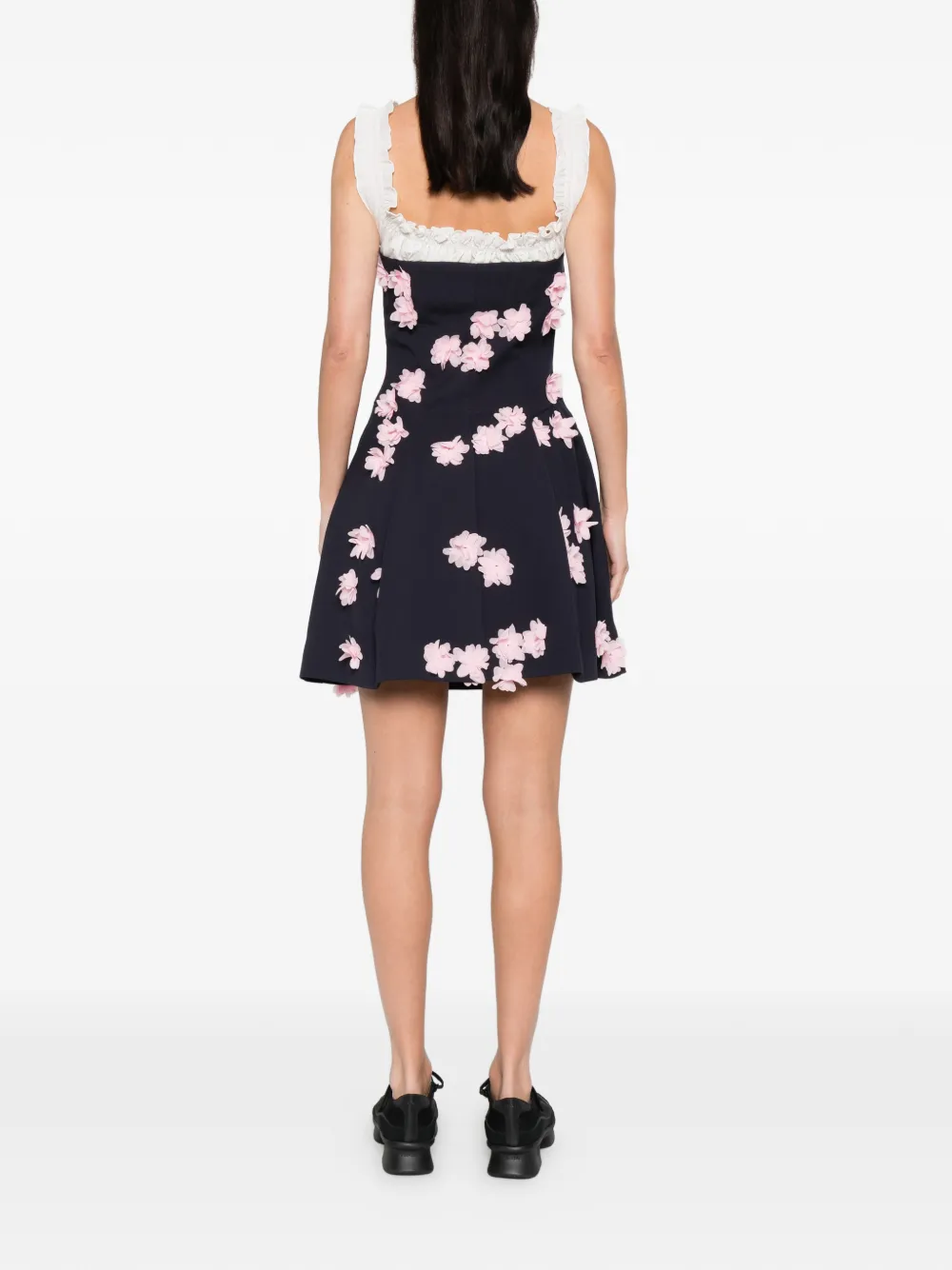 Stine Goya Ruffled Floral Mini Dress In Black