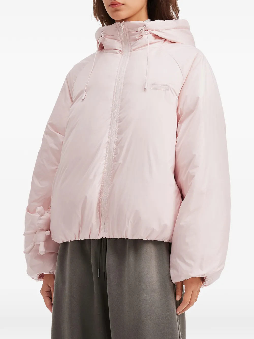  Mini Cream Hooded Zip-fastening Jacket - Pink 