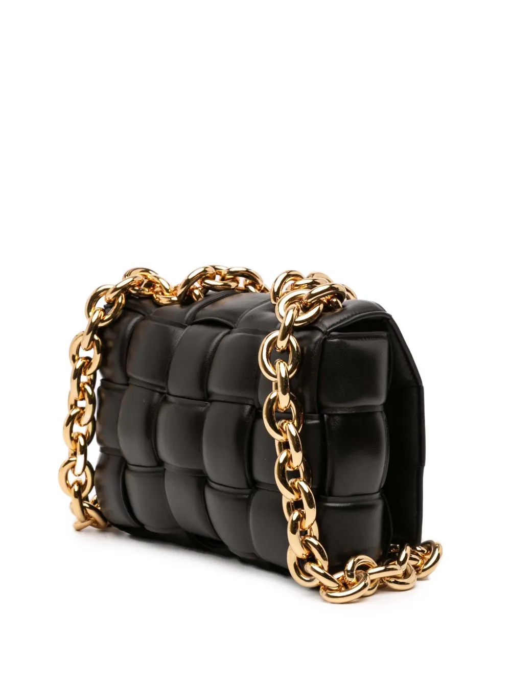 BOTTEGA VENETA Pre-owned 2012-2025 Nappa Intrecciato Padded Chain Cassette Satchel In Black