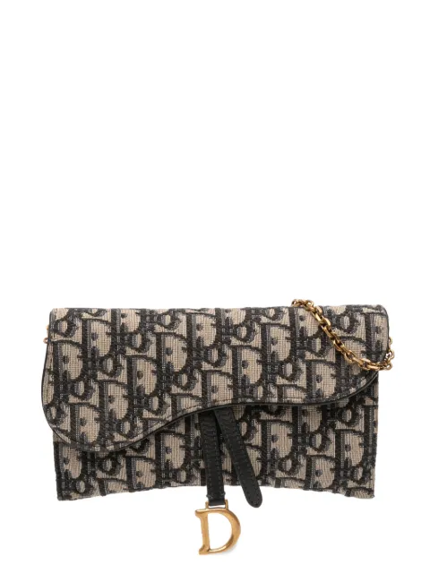 Christian Dior Pre-Owned 2021 Oblique Canvas Saddle Wallet On Chain crossbody bag