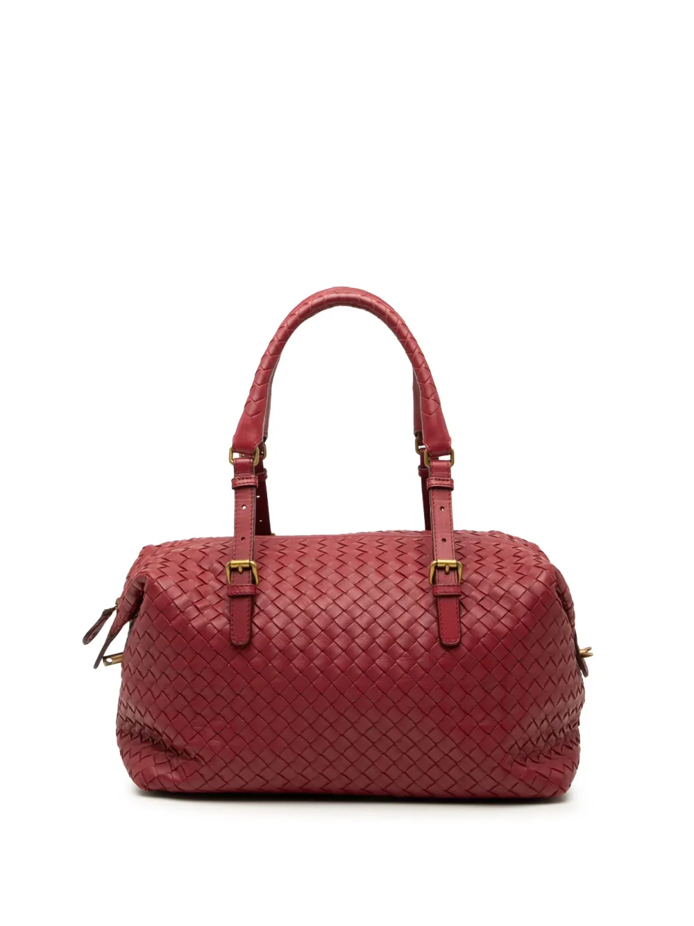 Bottega Veneta Pre-Owned 2012-2025 ナッパ イントレチャート ボストンバッグ - レッド Bottega Veneta Pre-Owned 2012-2025 ナッパ イントレチャート ボストンバッグ - レッド