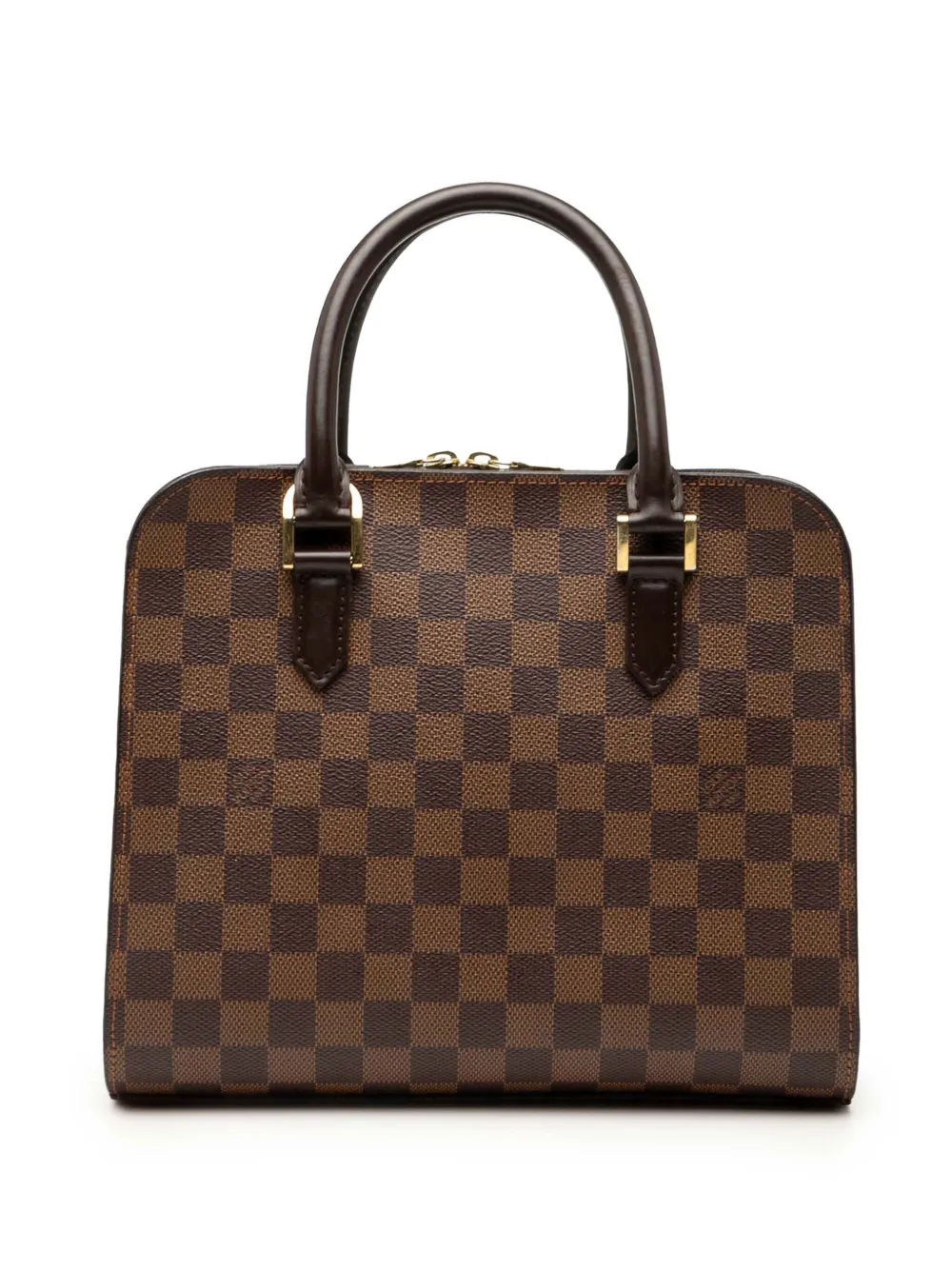 Pre-owned Louis Vuitton 2000 Damier Ebene Triana Handbag In Brown