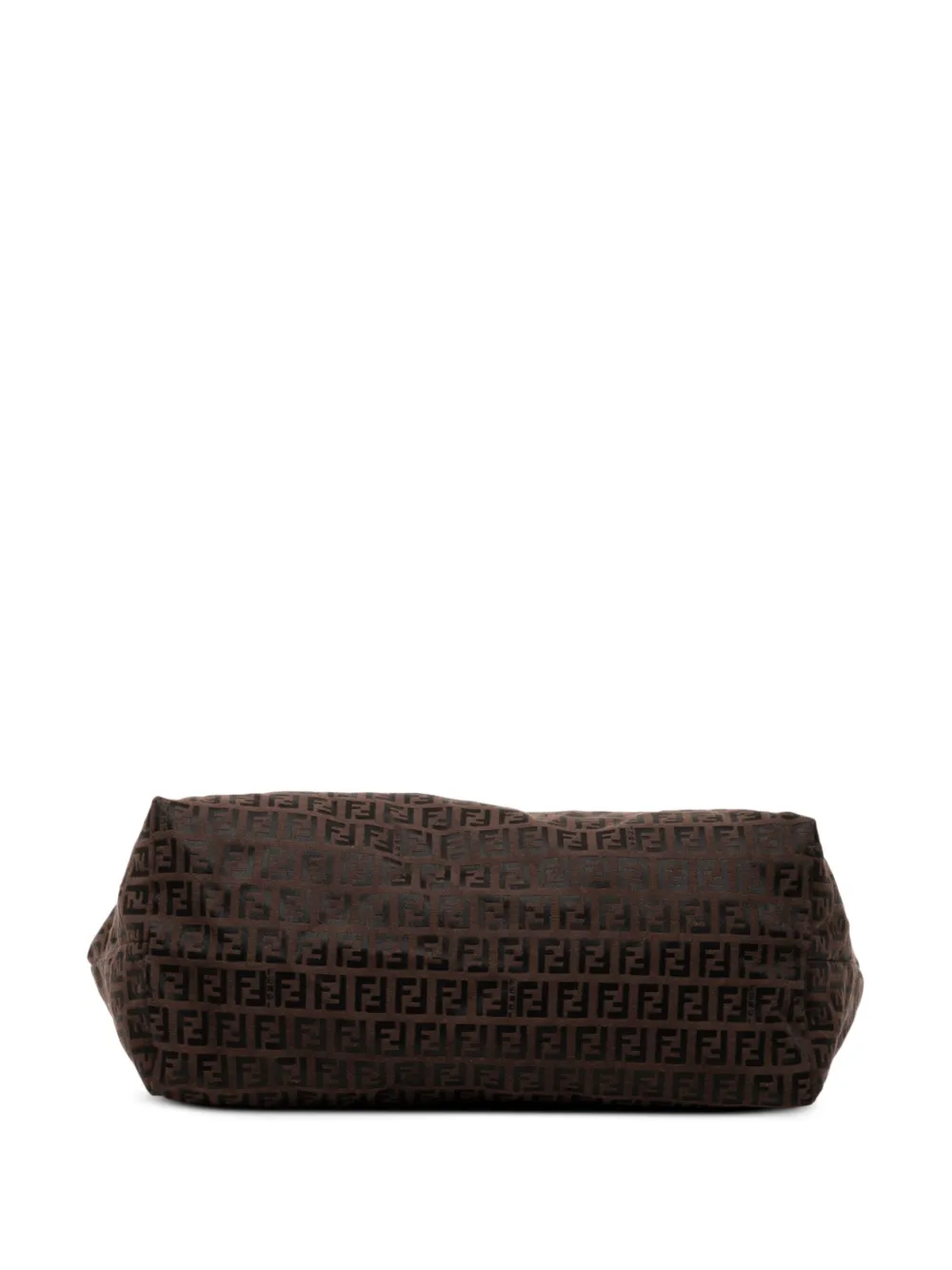 FENDI Pre-owned 2000-2025 Medium Zucchino Canvas Roll Tote Bag In Brown