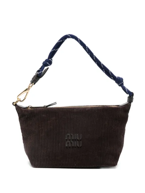 Miu Miu corduroy logo shoulder bag