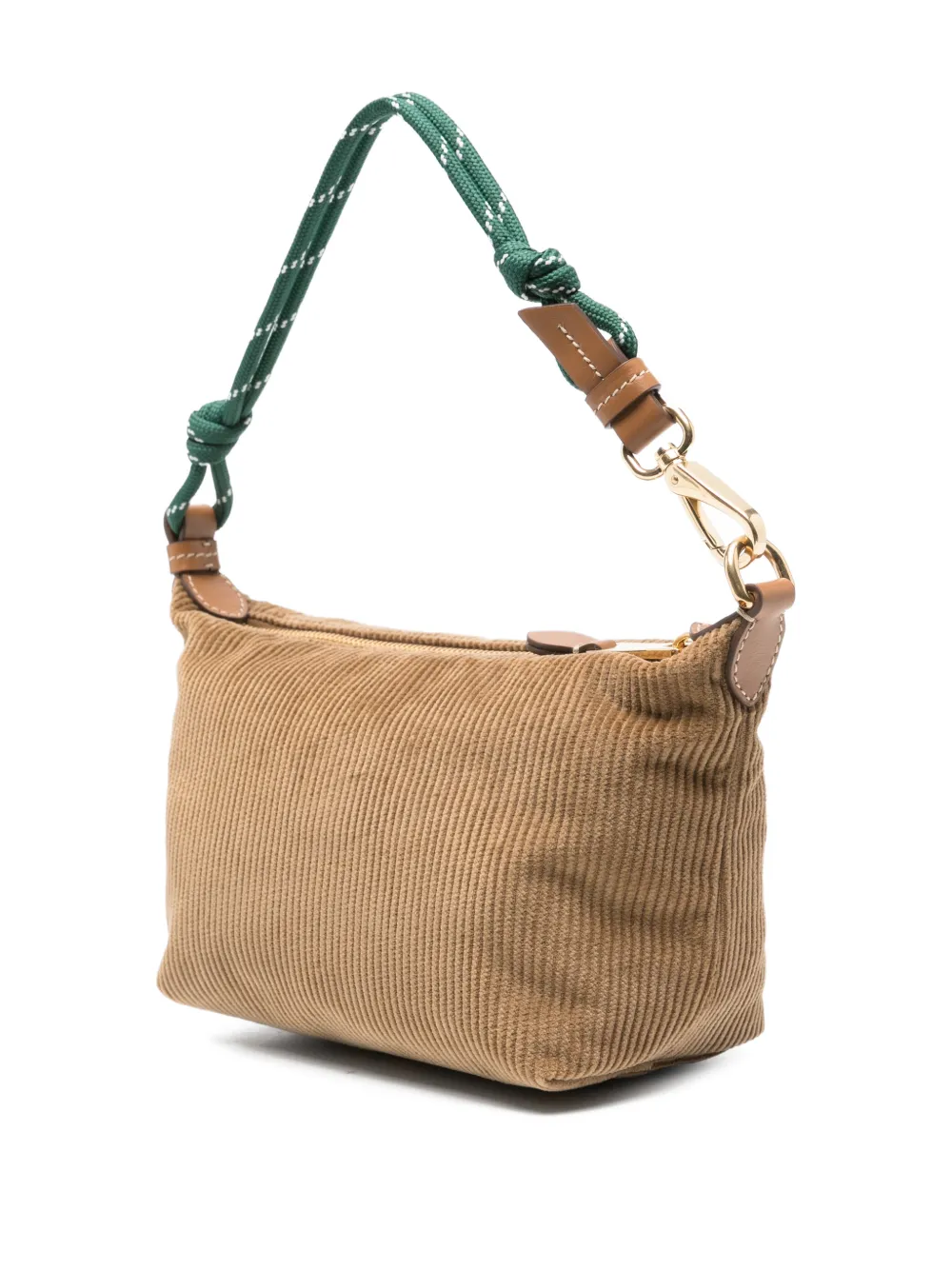 Miu corduroy logo shoulder bag Bruin