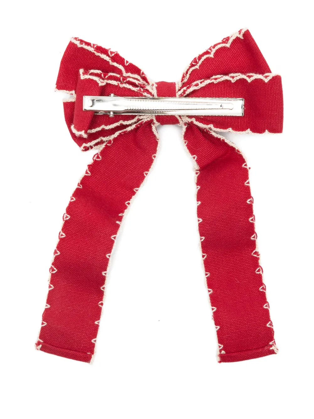 Stine Goya Scalloped-trim Bow Hair Clip In Red