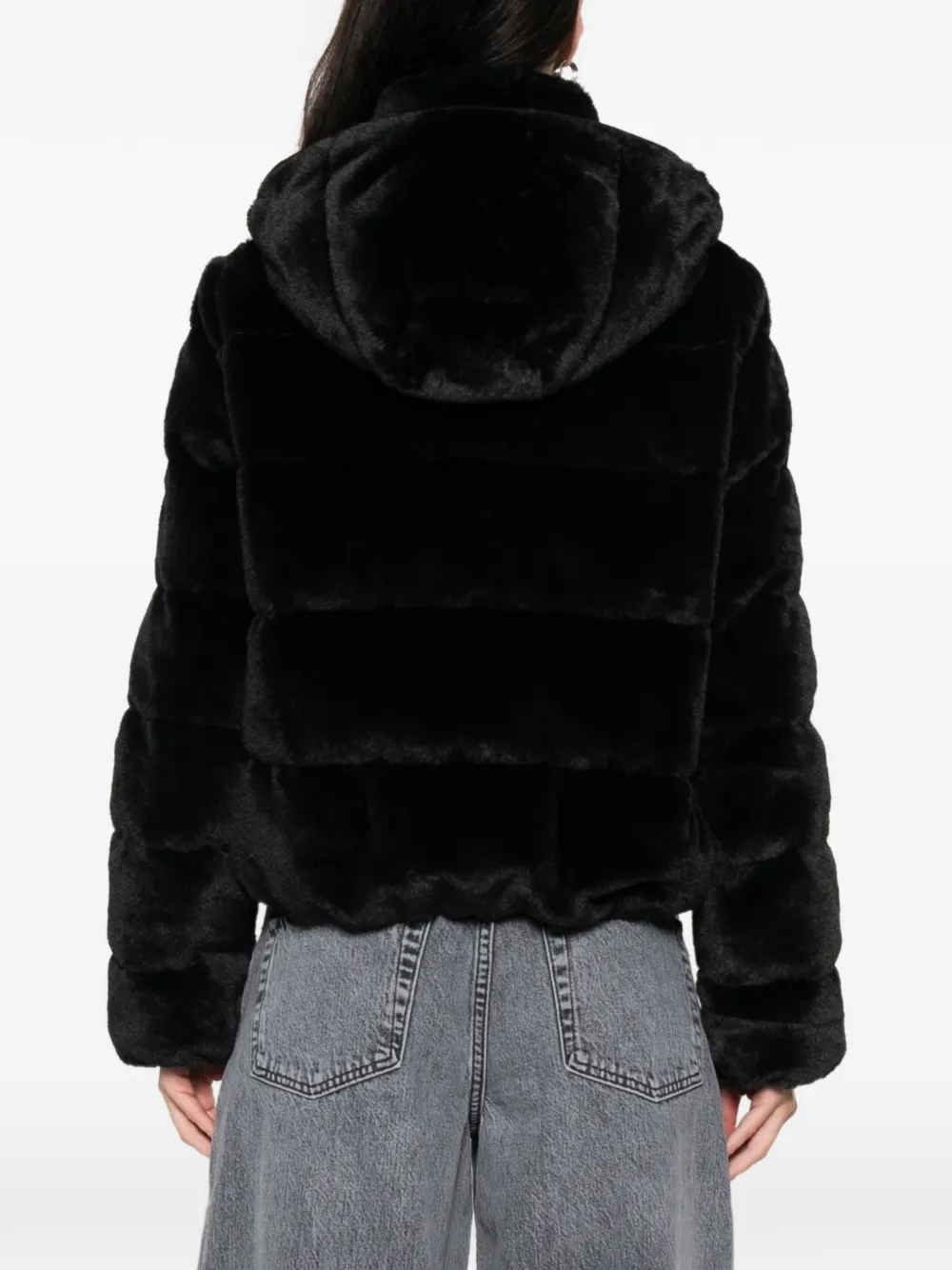 Moncler Andronne Sequin-embroidered Hooded Short Down Jacket In Black