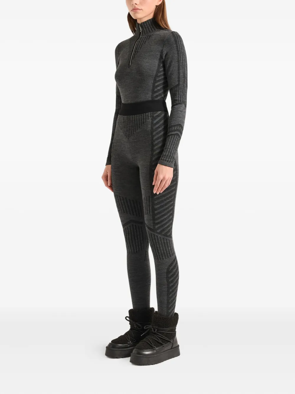 Fusalp Seamela Bicolour Knitted Leggings In Gray