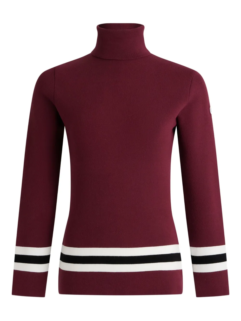 Fusalp Judith Roll-neck Striped Sweater In Red