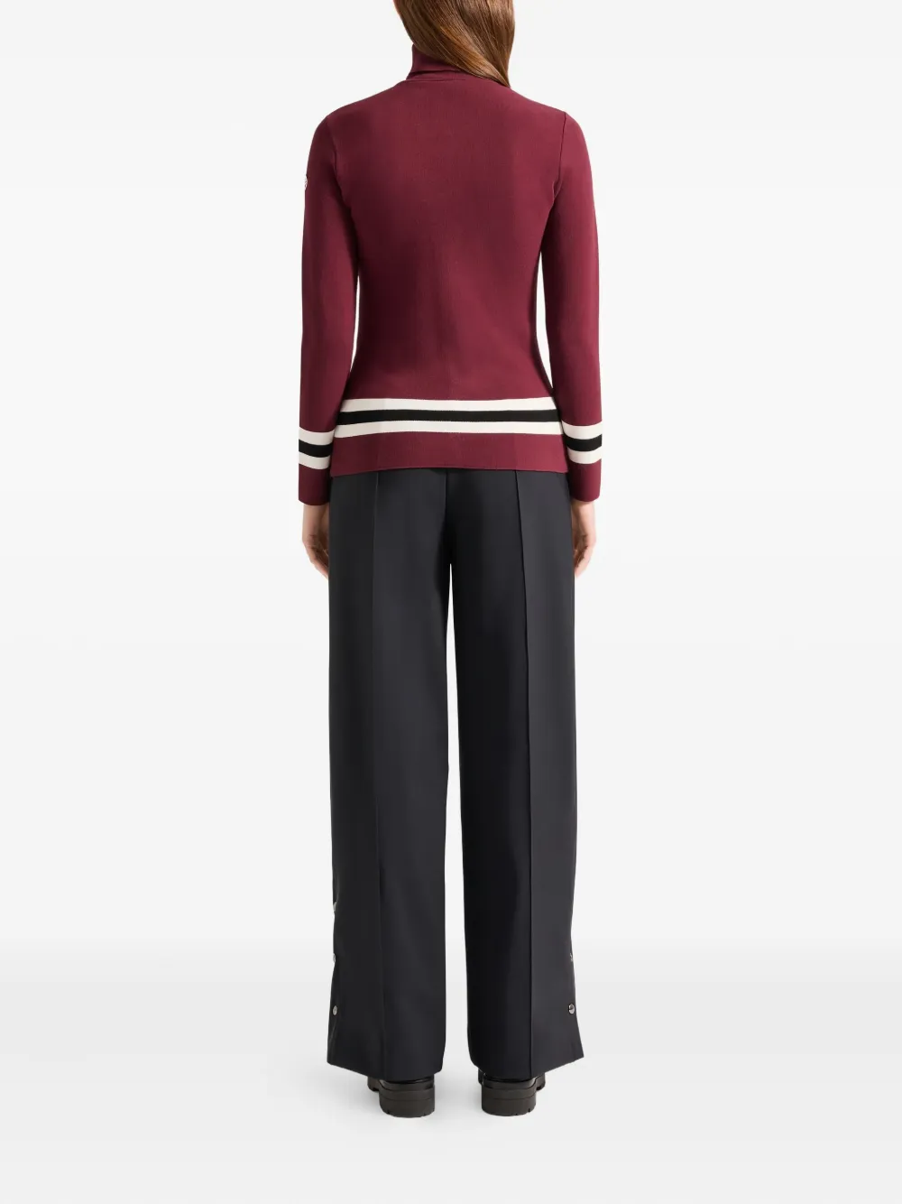 Fusalp Judith Roll-neck Striped Sweater In Red