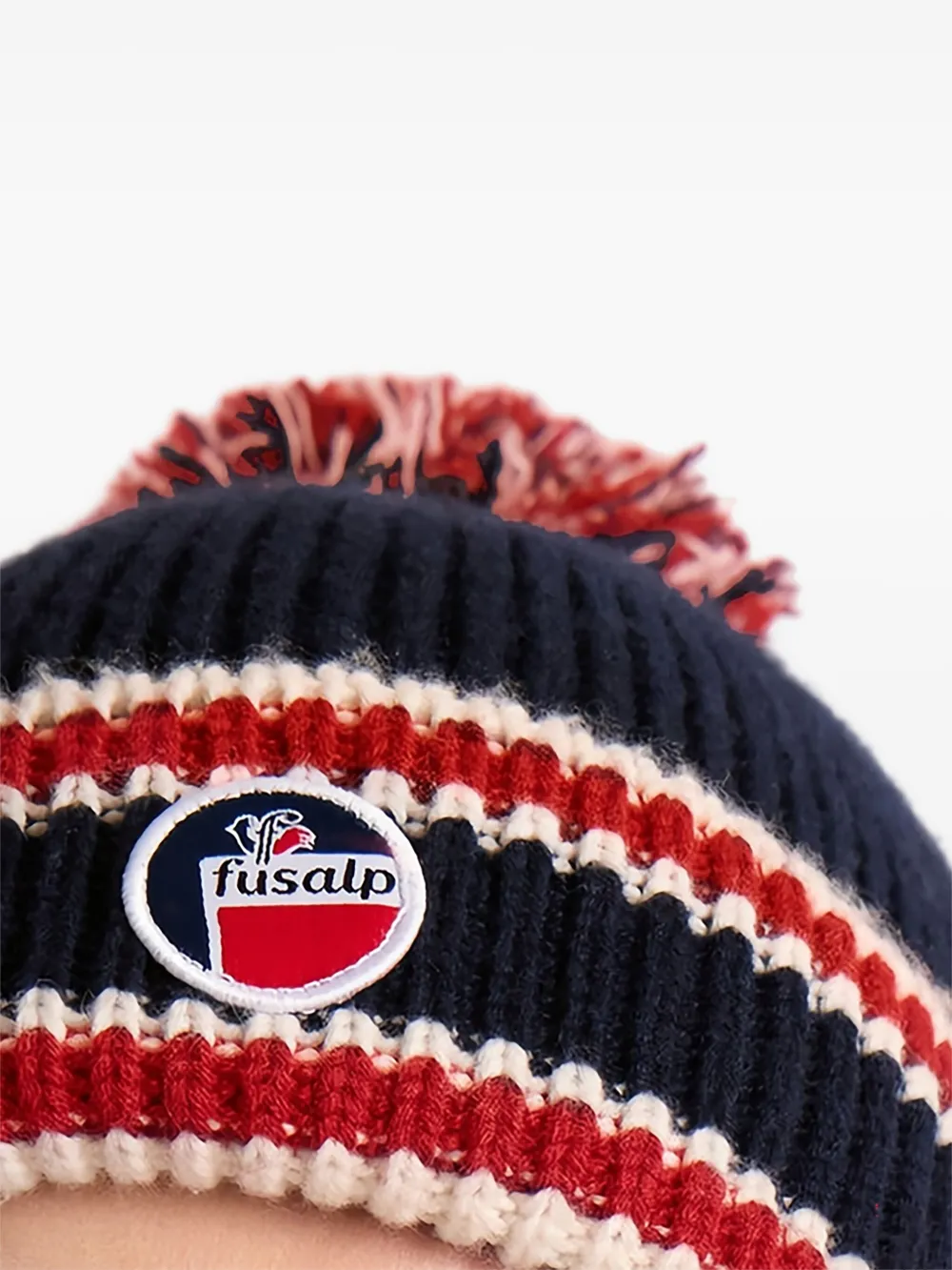 Fusalp Bonnet striped pompom beanie hat | Image 2