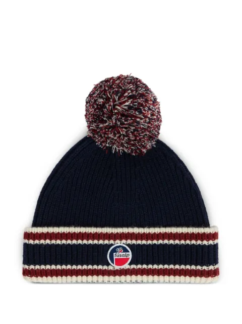 Fusalp Bonnet striped pompom beanie hat