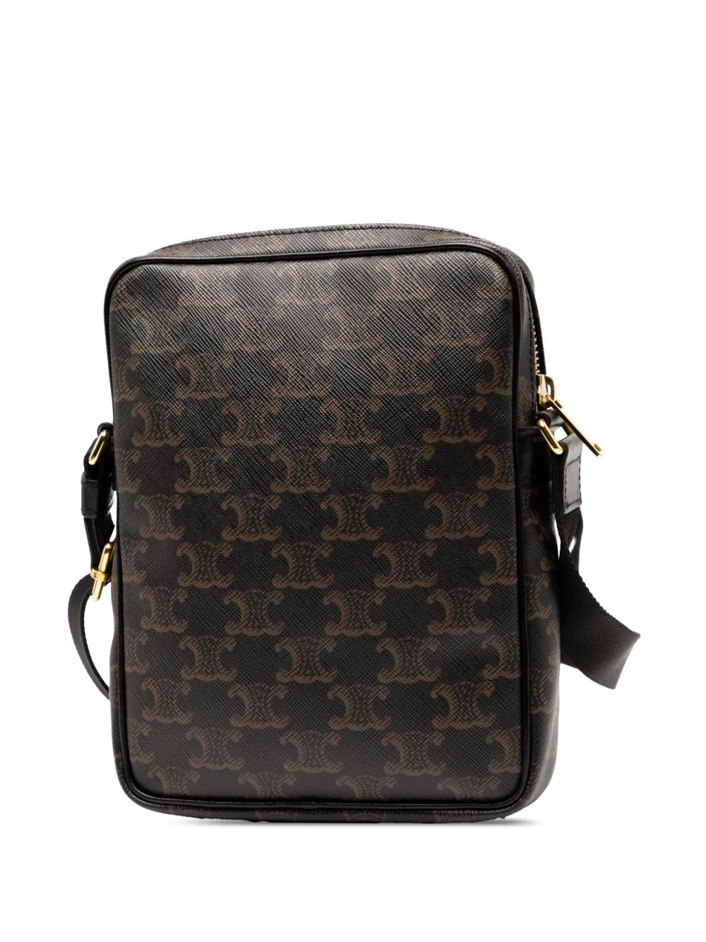 CELINE Pre-owned 2019 Triomphe Coated Canvas Vertical Crossbody Bag In Brown