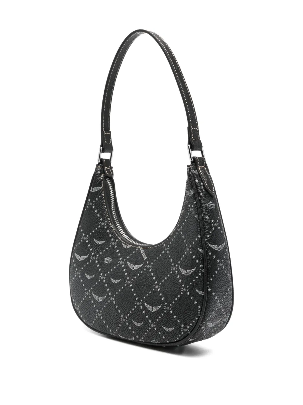 Zadig & Voltaire Z Night Out Logo Graphic Shoulder Bag In Black