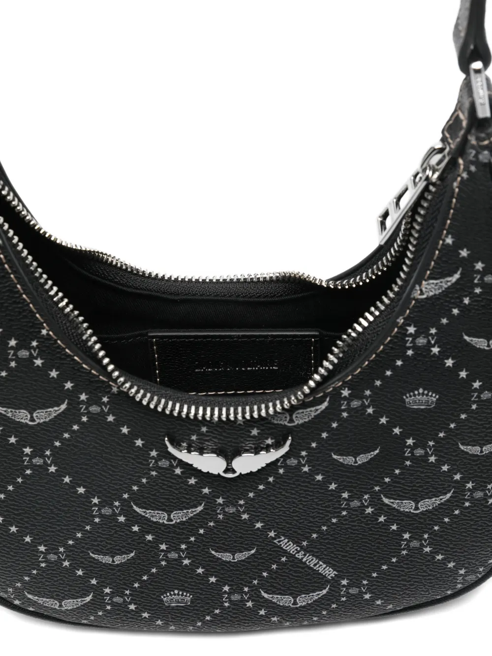 Zadig & Voltaire Z Night Out Logo Graphic Shoulder Bag In Black