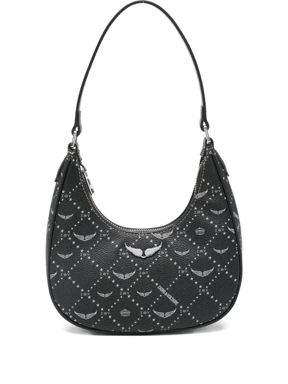 Zadig & Voltaire Z Night Out Logo Graphic Shoulder Bag In Black