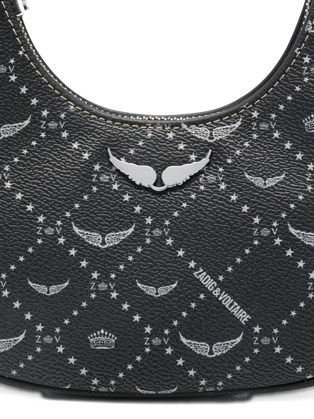 Zadig & Voltaire Z Night Out Logo Graphic Shoulder Bag In Black