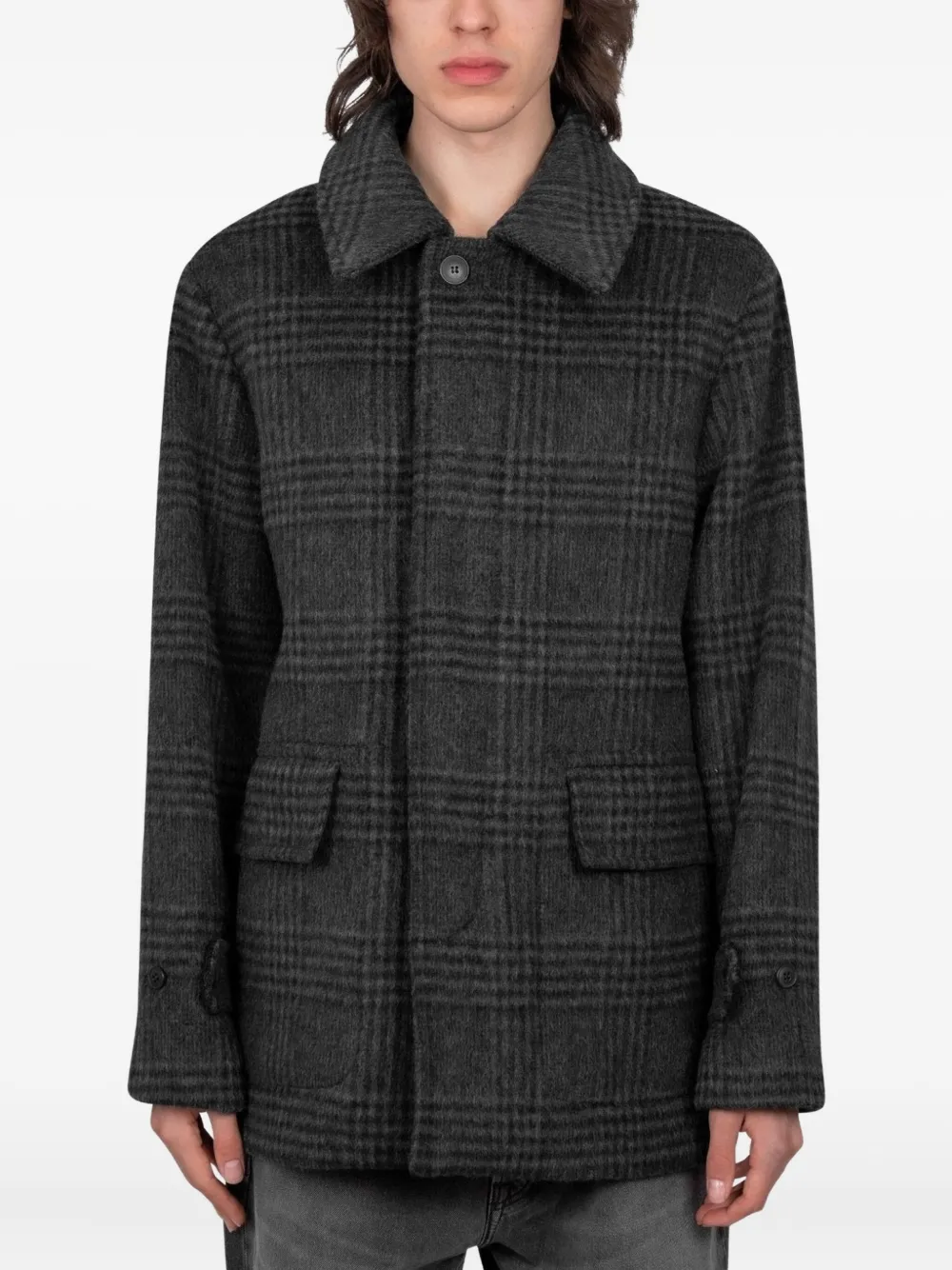 Another Aspect tartan-pattern jacket | Grey | Image 1