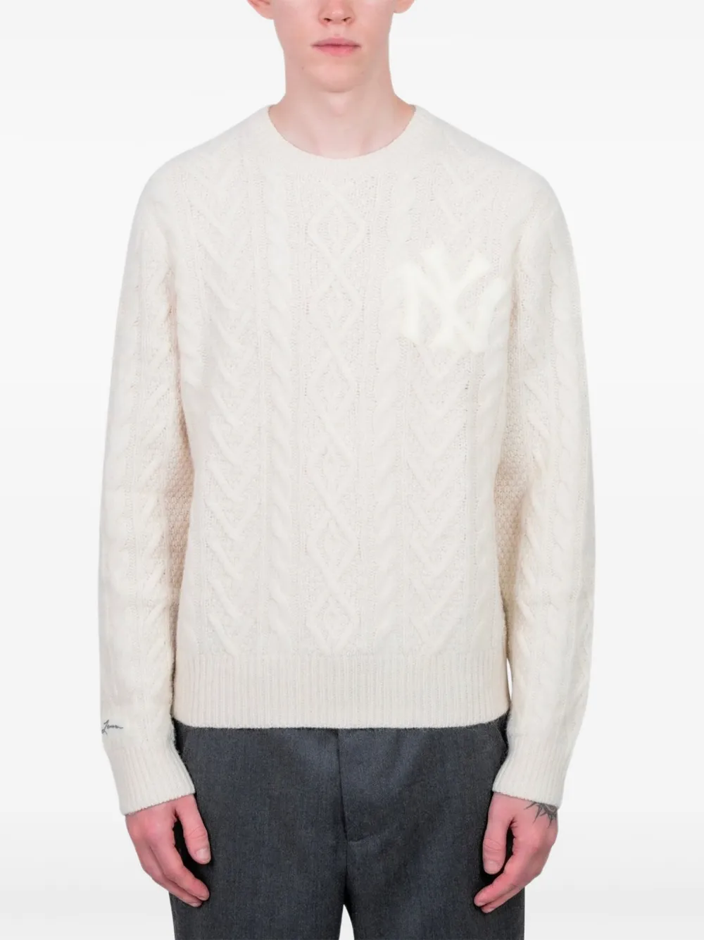 Polo Ralph Lauren yankees cable-knit jumper - ニュートラル Polo Ralph Lauren yankees cable-knit jumper - ニュートラル