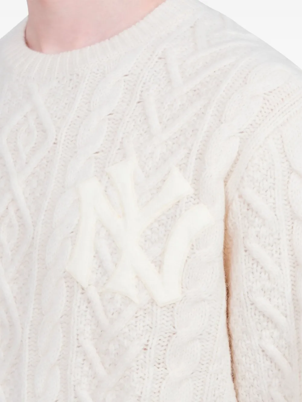 Polo Ralph Lauren yankees cable-knit jumper Beige