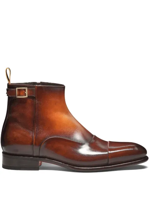 Santoni leather zip-up boots