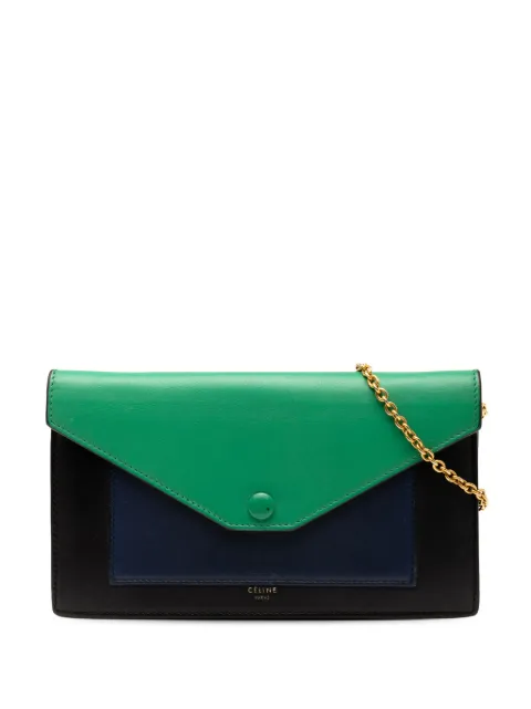 Celine Pre-Owned portefeuille Pocket Envelope en cuir Tricolor à bride en chaîne (2016)
