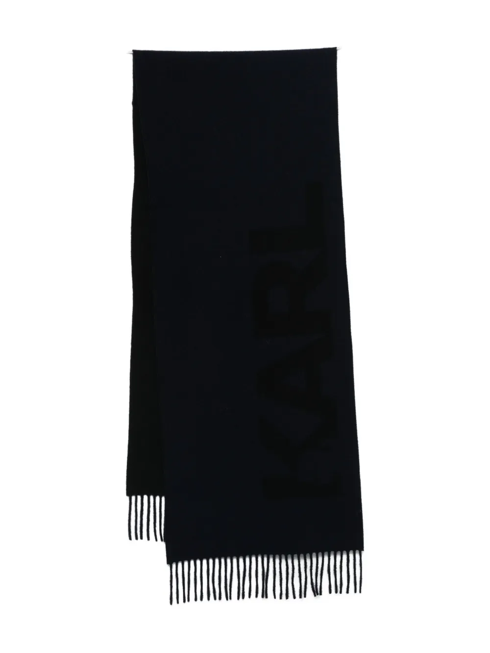 Karl Lagerfeld fringed scarf - Blu