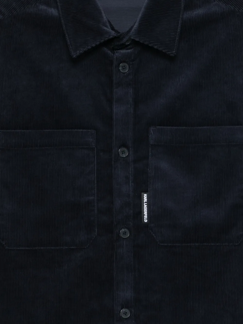 Karl Lagerfeld chest-pockets corduroy shirt Blauw