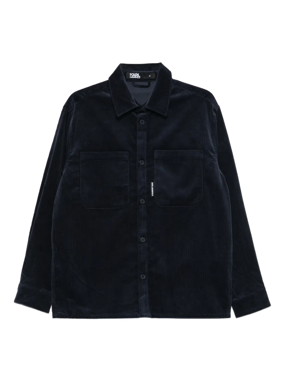 Karl Lagerfeld chest-pockets corduroy shirt - Blu