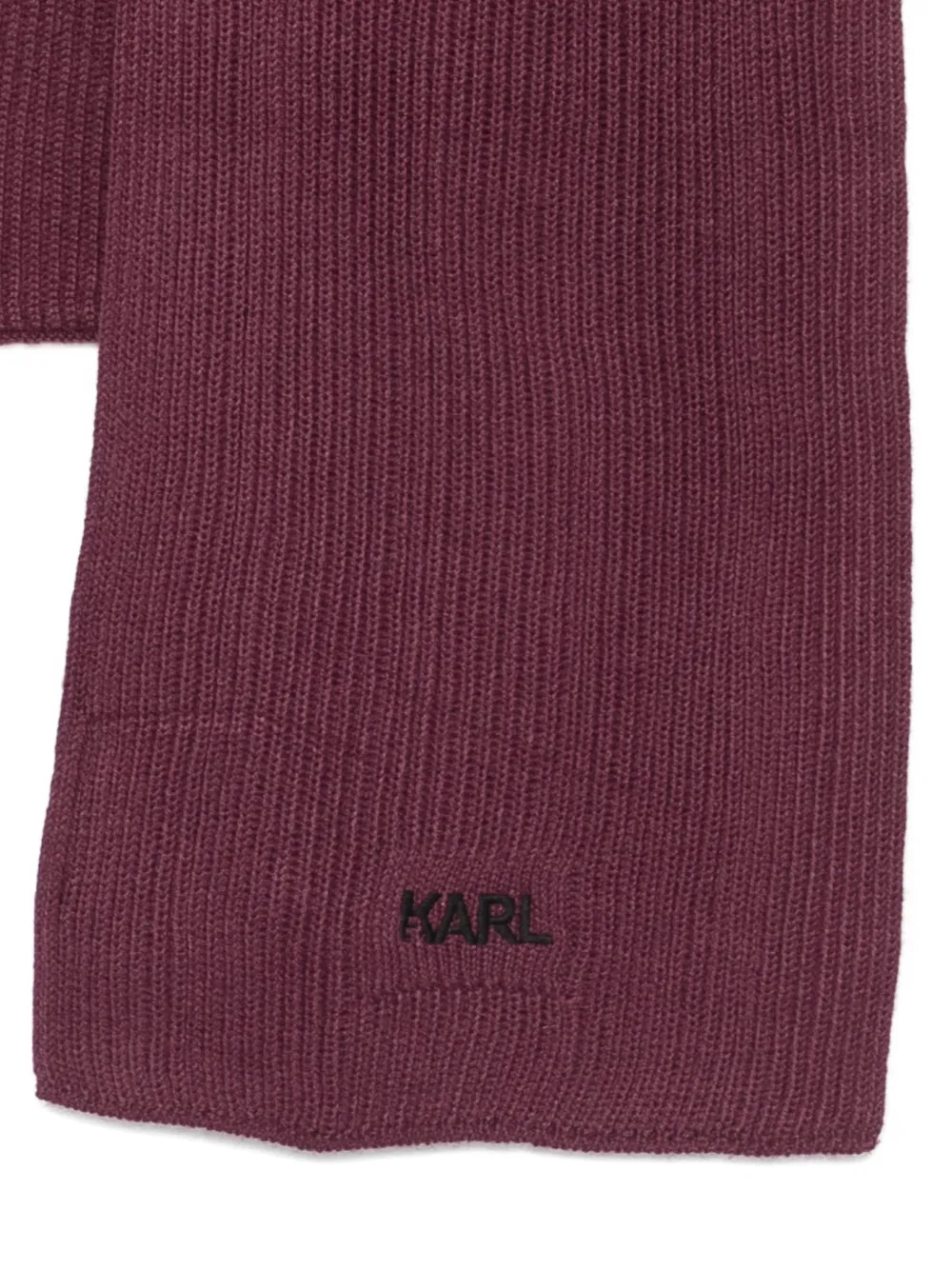 Karl Lagerfeld Ribbed Scarf In Burgundy