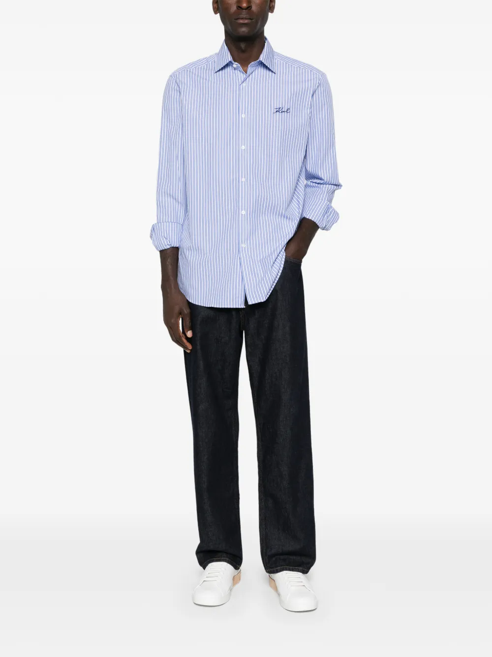 Karl Lagerfeld striped shirt - Blauw