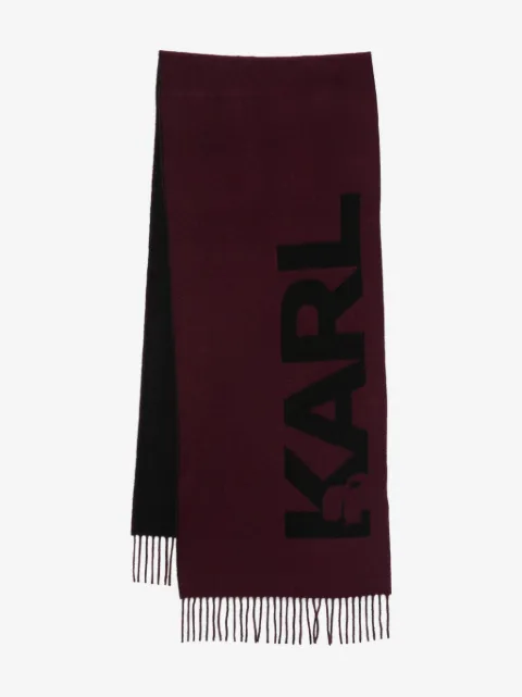 Karl Lagerfeld logo流苏边围巾
