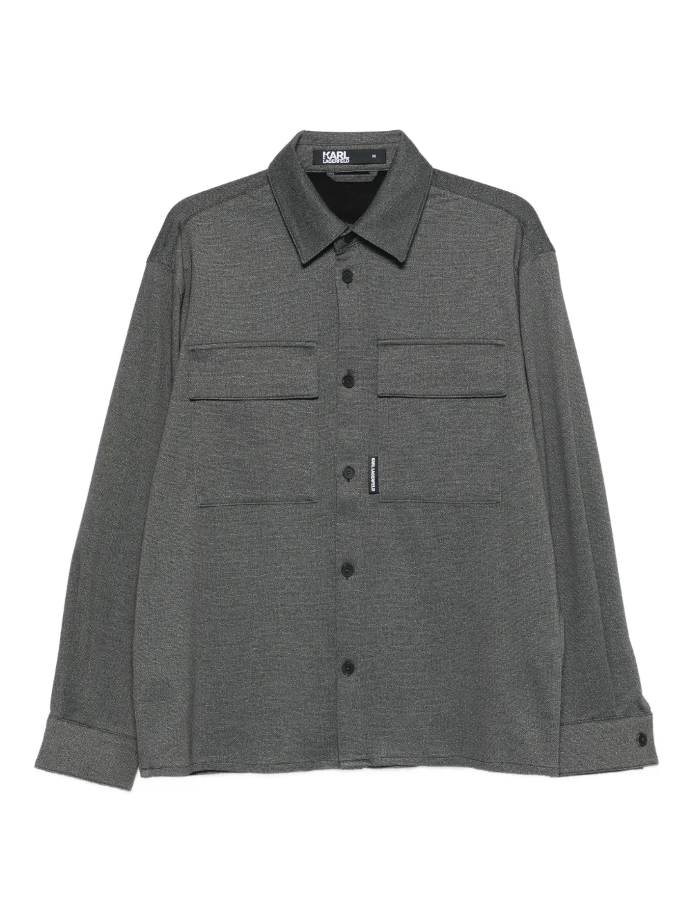 Karl Lagerfeld Pocket Casual Shirt In Gray