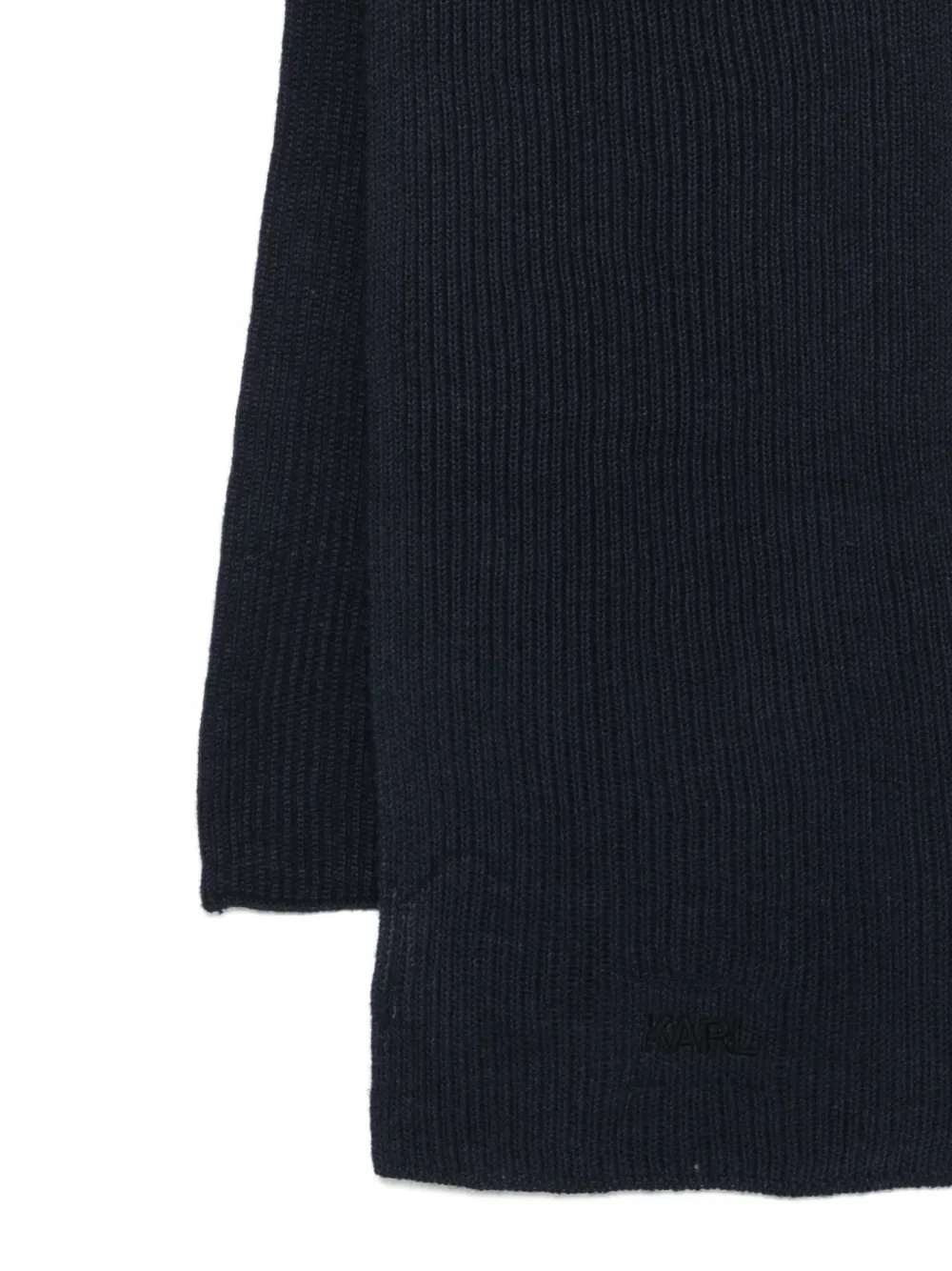 Karl Lagerfeld Logo-embroidered Scarf In Blue
