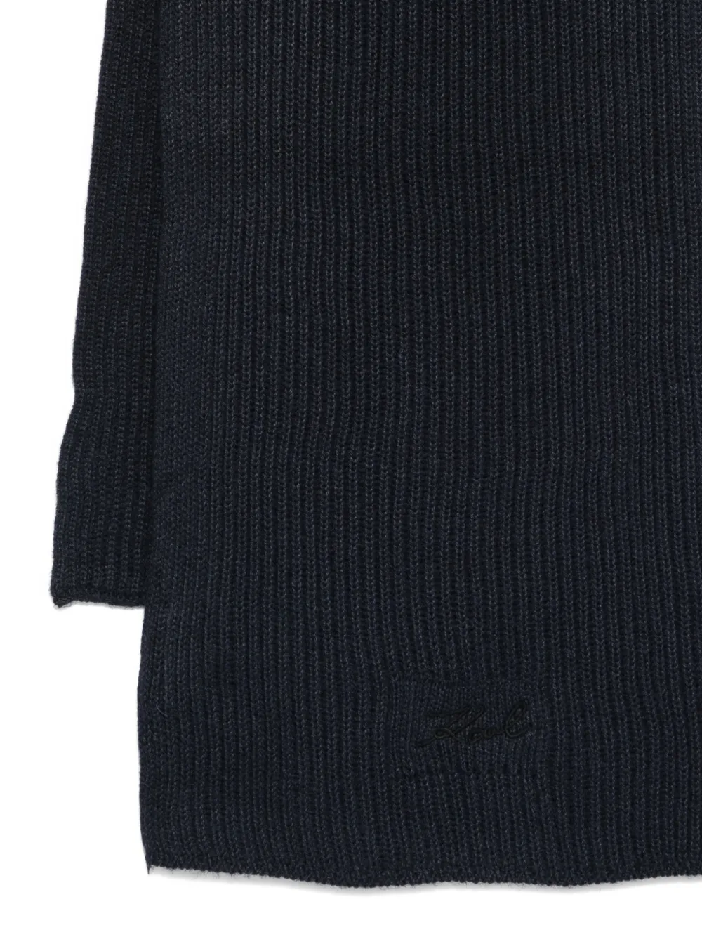 Karl Lagerfeld Logo-embroidered Scarf In Black