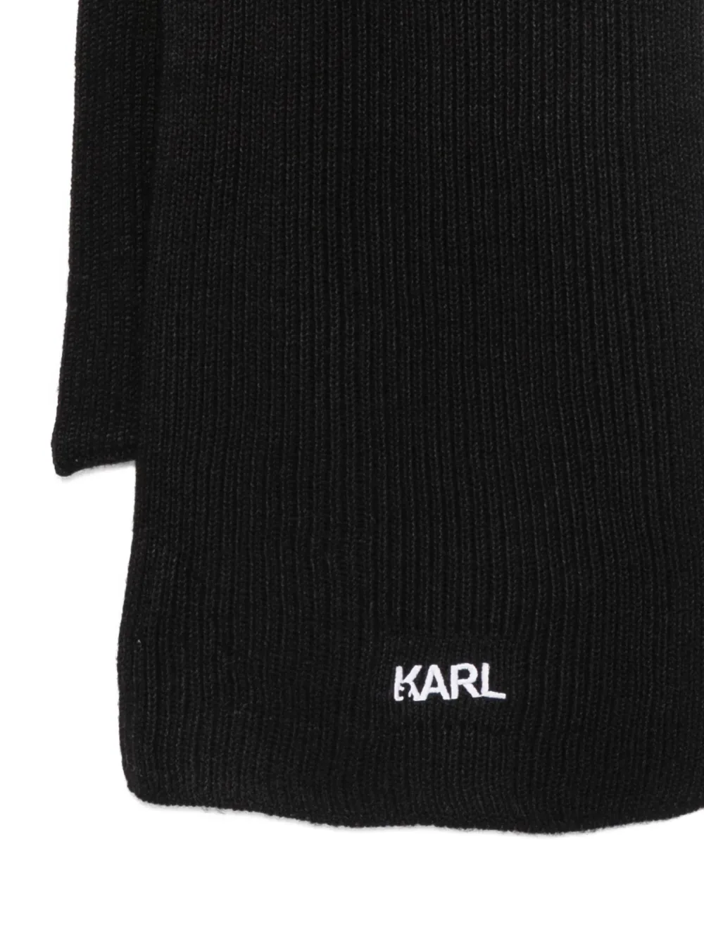 Karl Lagerfeld Logo-embroidered Scarf In Black