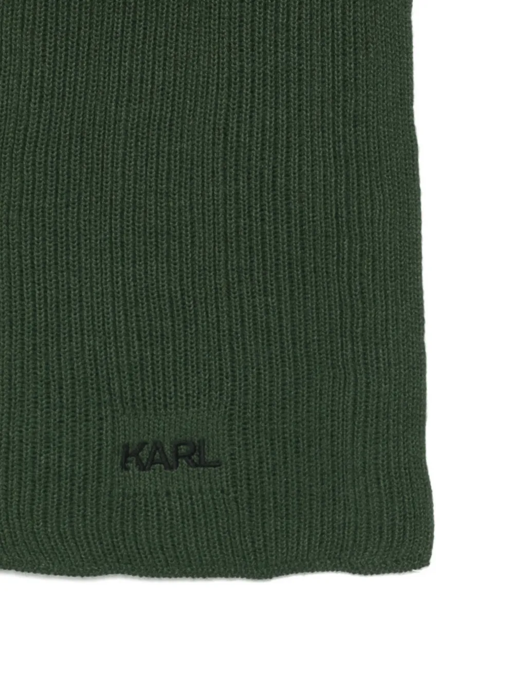 Karl Lagerfeld Logo-embroidered Scarf In Green