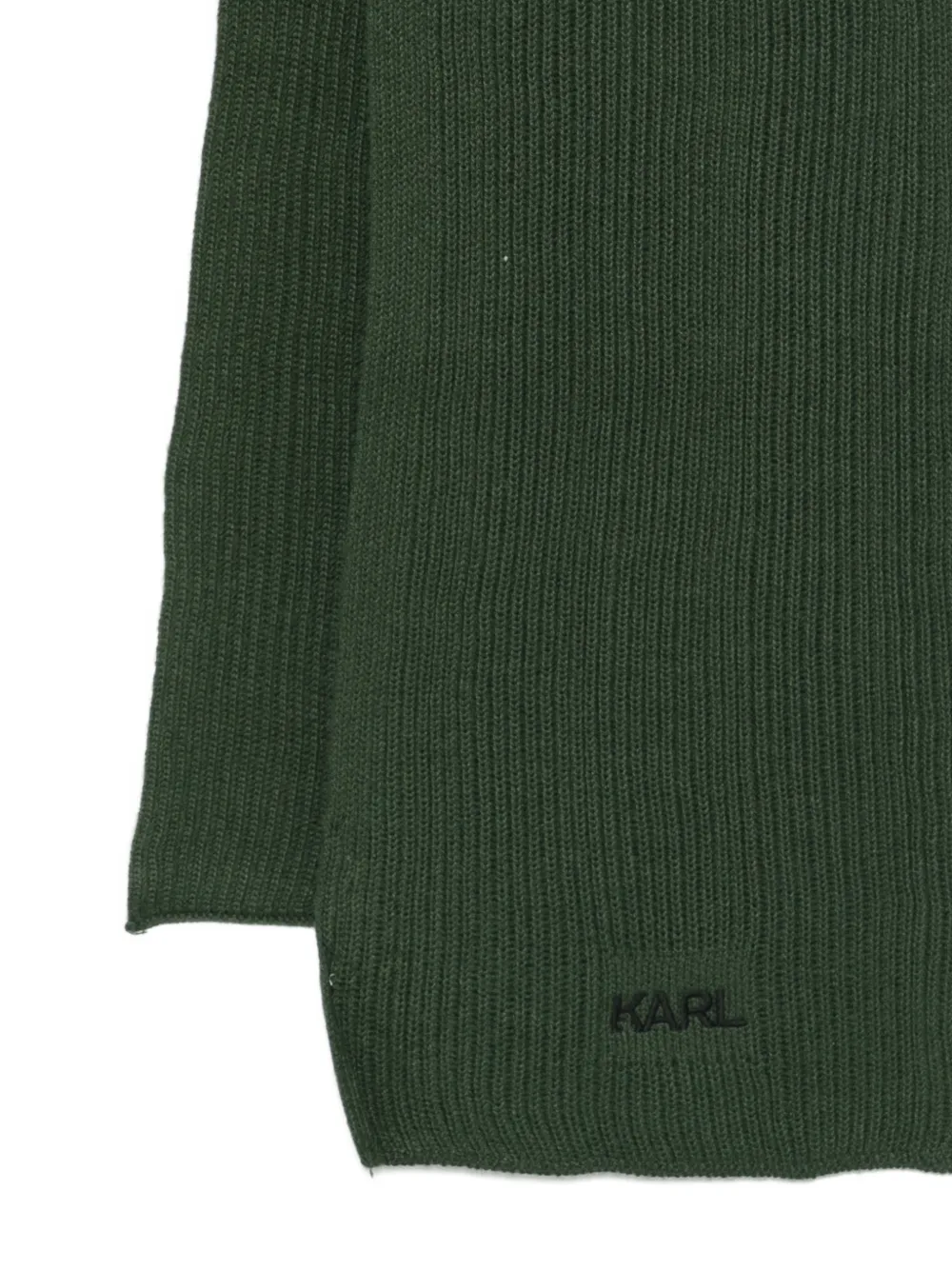 Karl Lagerfeld Logo-embroidered Scarf In Green