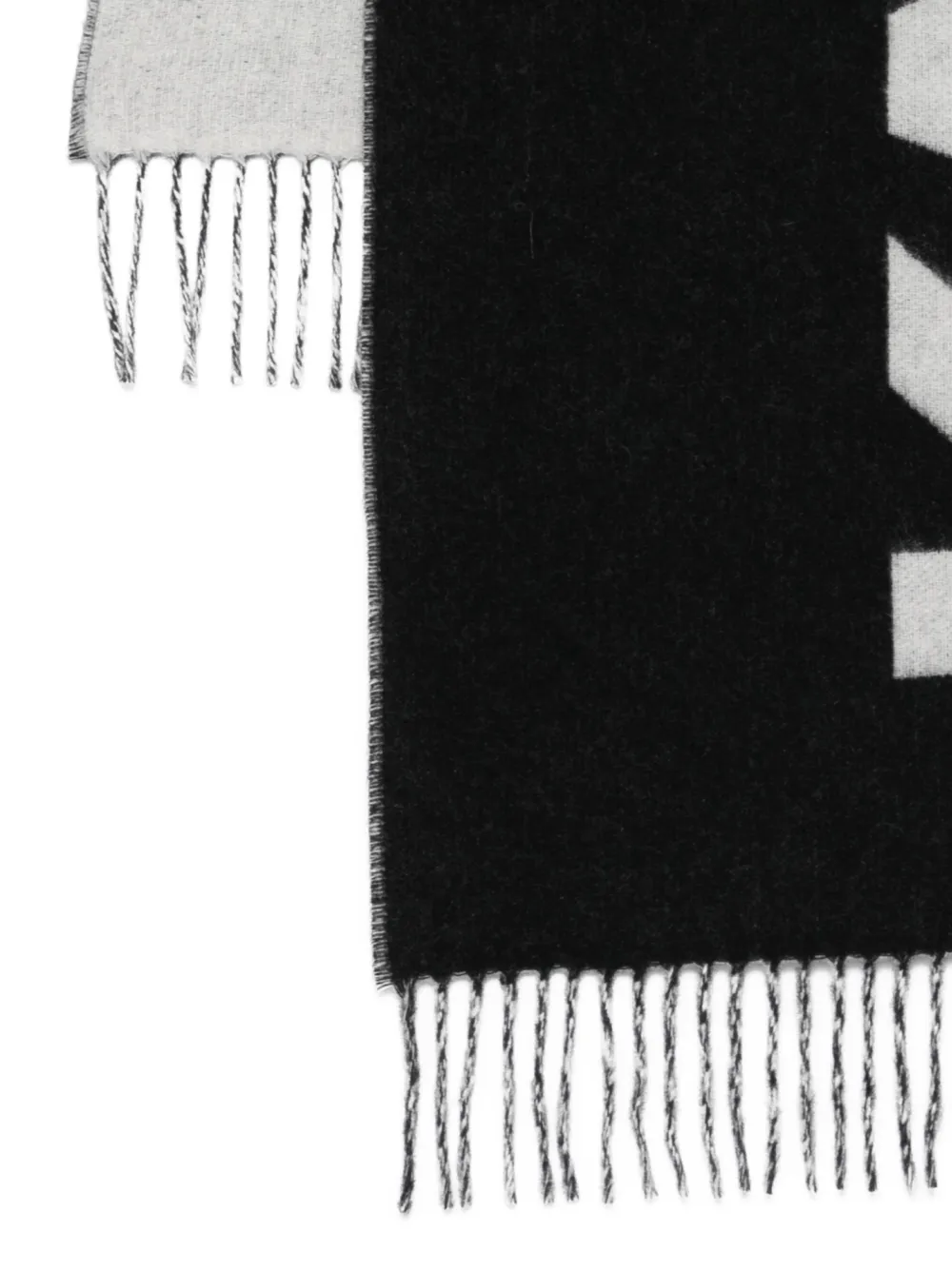 Karl Lagerfeld Logo-detail Fringe Scarf In Brown