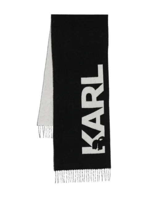 Karl Lagerfeld logo-detail fringe scarf