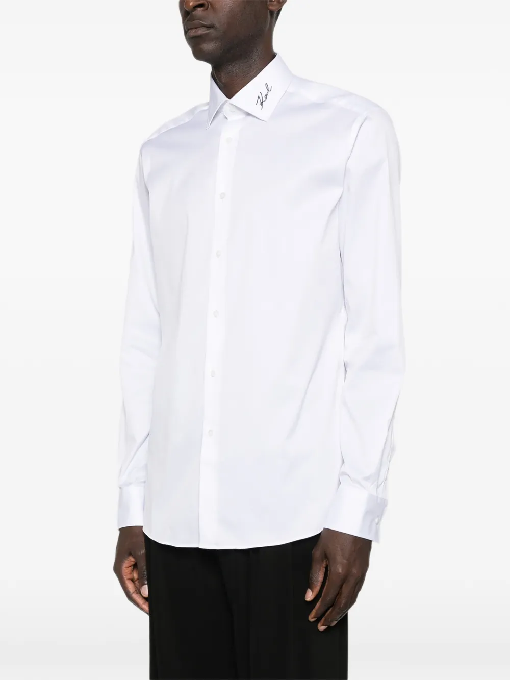 Karl Lagerfeld logo-embroidered shirt - Wit