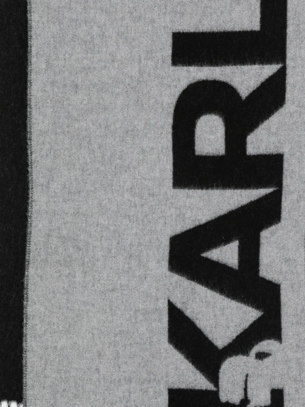 Karl Lagerfeld Fringed Logo Scarf In Gold