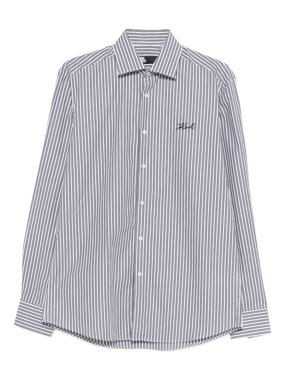 Karl Lagerfeld striped logo shirt - Grigio