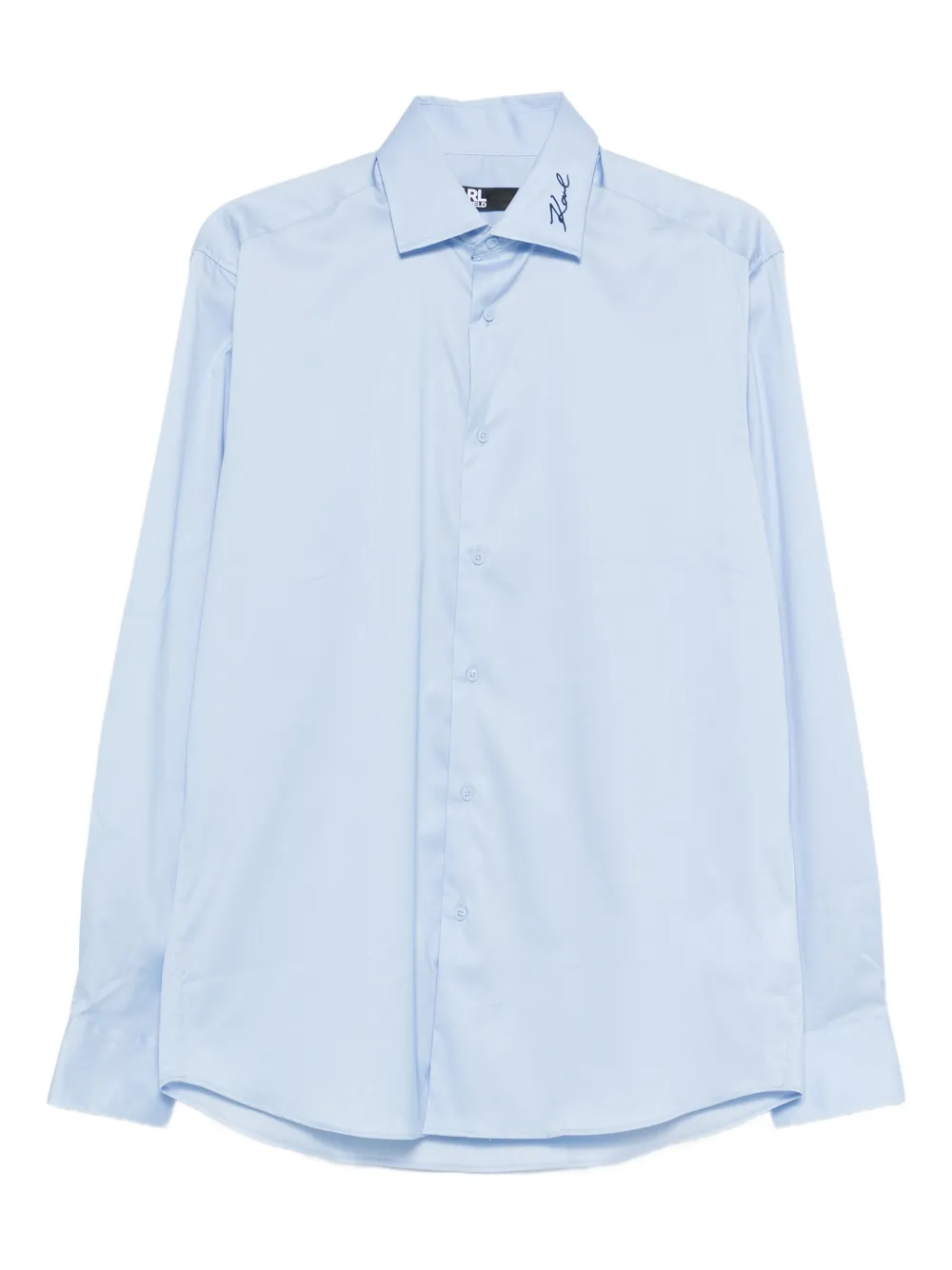 Karl Lagerfeld logo-embroidered shirt - Blu