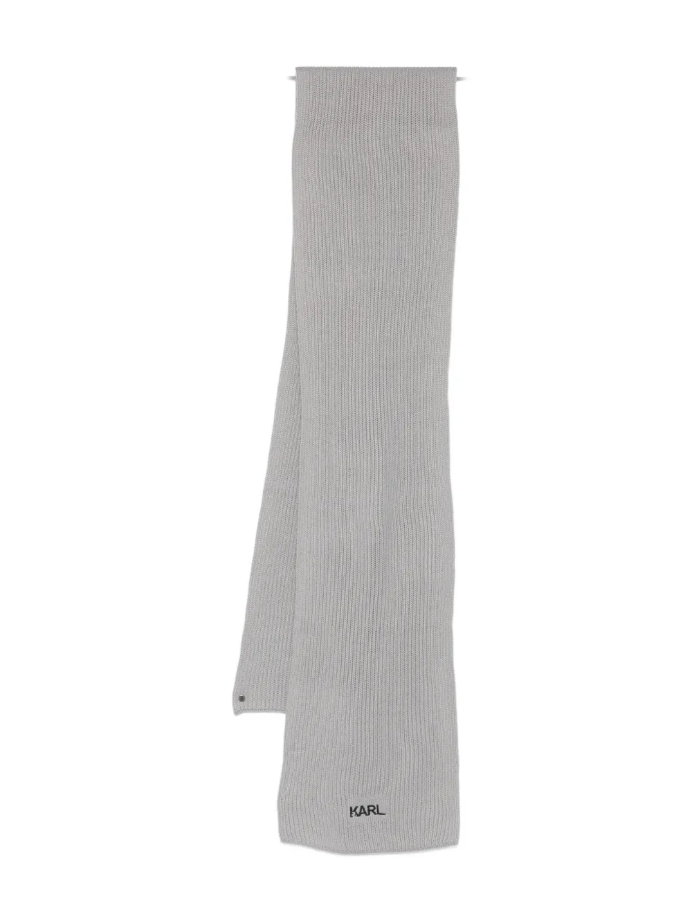 Karl Lagerfeld logo-embroidered scarf - Grigio