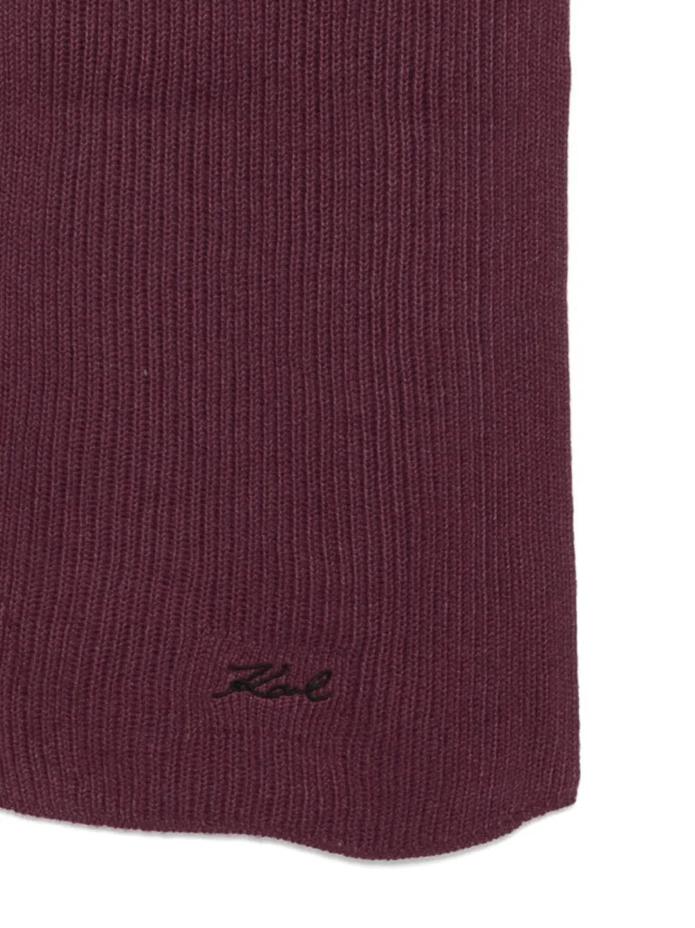 Karl Lagerfeld ribbed-knit scarf - Paars