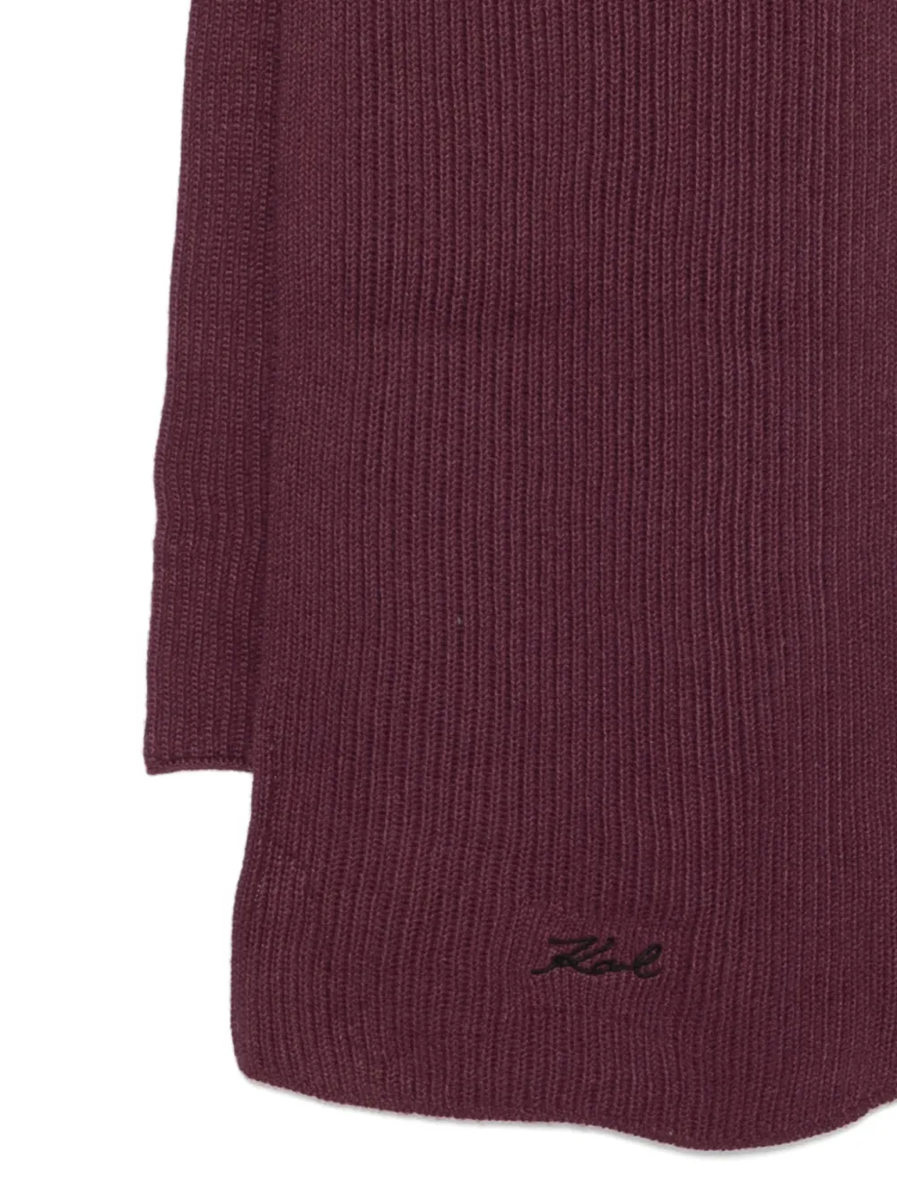Karl Lagerfeld Ribbed-knit Scarf In Red