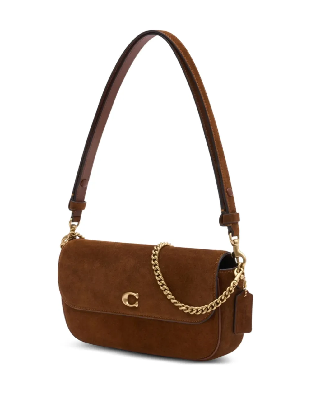 Coach Brook schoudertas met kettingdetail Bruin